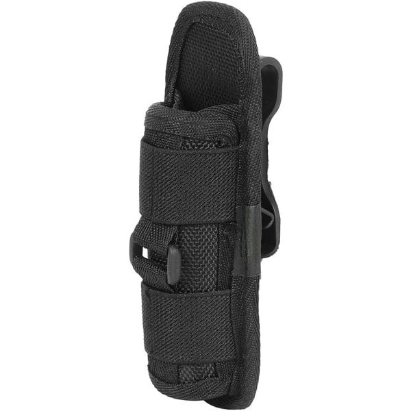 Ficklampshölster, Taktisk 360° Rotationsbar Lampficka för Bälte med Clip, Lampficka, Ficklampshållare, Svart