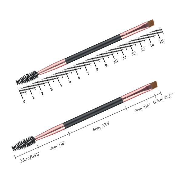 Ögonbrynsborste - set med 3 blad och vinklad