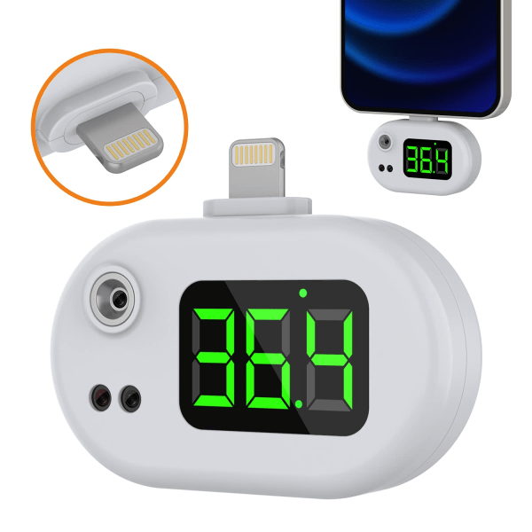 Bærbar berøringsfri mobiltelefontermometer (IOS)