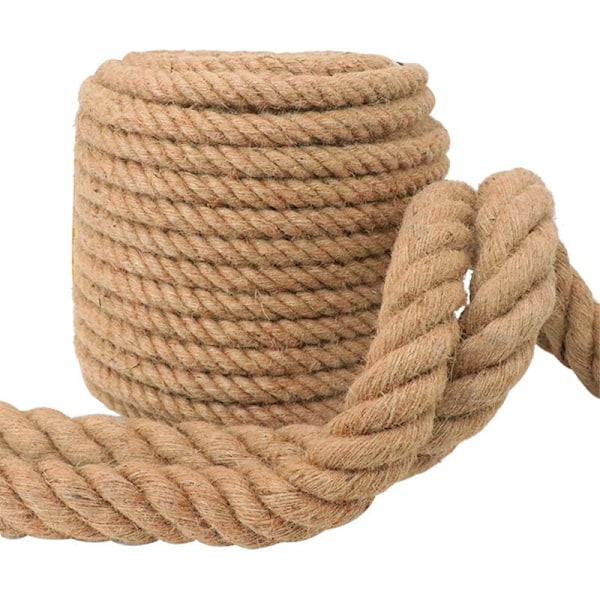 20 mm jute reb til trappegelændere, altanværn, bugsering, gynger, skibe, løft, klatring i fitnesscenter, 10 m