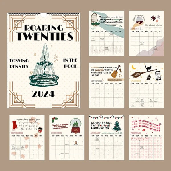 2024 Kalender för TTS Lyrics Kalenderpapir med spole hängande C
