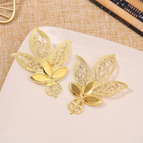 Guld blad blomma kontakter Järn Filigran wraps DIY Scrapbook H