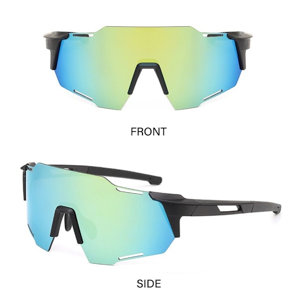 Sport Solglasögon Cykelglasögon UV-skyddande Glasögon Motocrossglasögon White-Mirrored Green