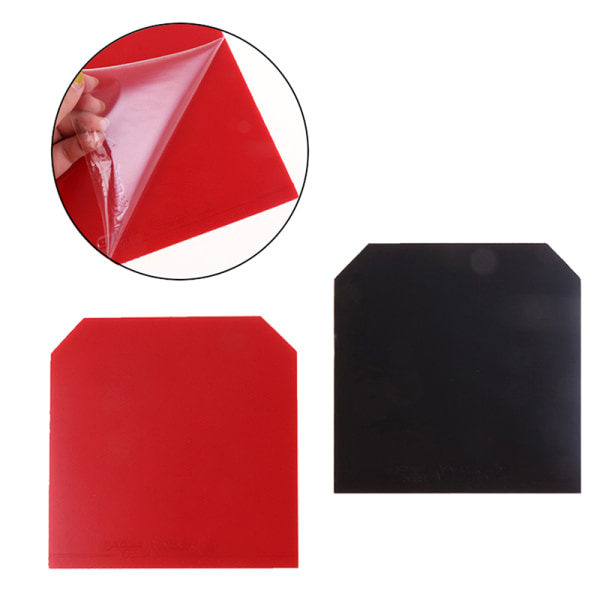 Bordtennisracket gummiadstringerande anti-limfilm set Röd one size Red one size
