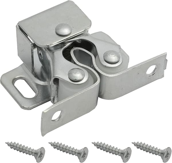 Dörrlås, Harmac House® 4-pack Dubbla Rullar Starkt Grepp Skåpdörrlås, Dubbla Rullar Lås Skåpdörrlås Silver