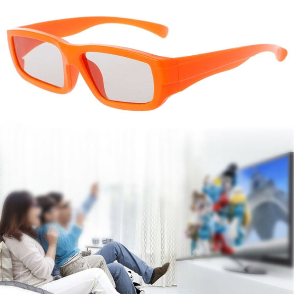 Polariserade Passiva 3D-glasögon för barn med polariserade linser Upplev 3D-visuell effekt utan blixt 3D för TV/filmer/bio Orange
