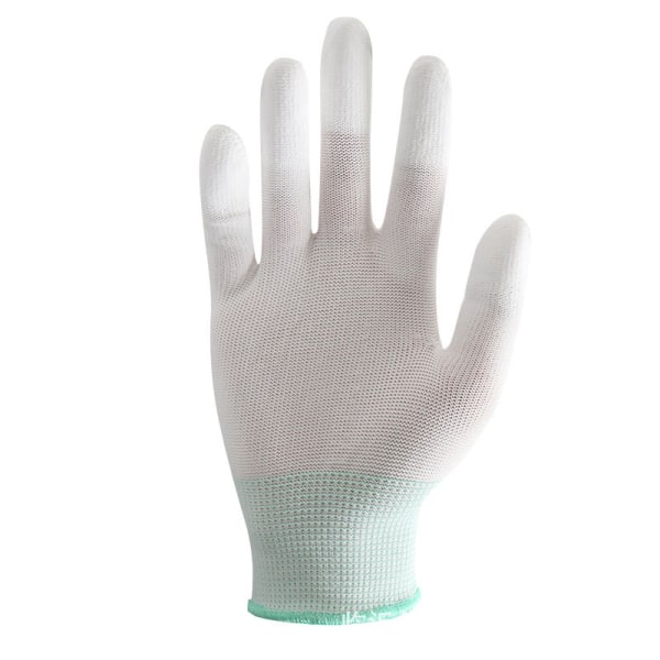 Antistatiska ESD Elektroniska Arbetshandskar Pu Finger PC Antisladd Vit one size White one size