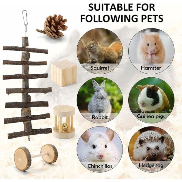 Kaninleksak (12 delar), naturlig hamsterleksak i trä
