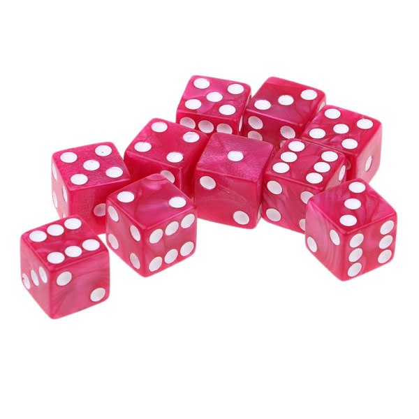 10 stk sekssidede D6-prikkede firkantede terninger for Dungeons & Dragons