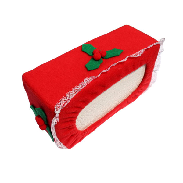 Christmas Tissue Box Röda bär Gröna blad Non Woven Tyg Servett för case