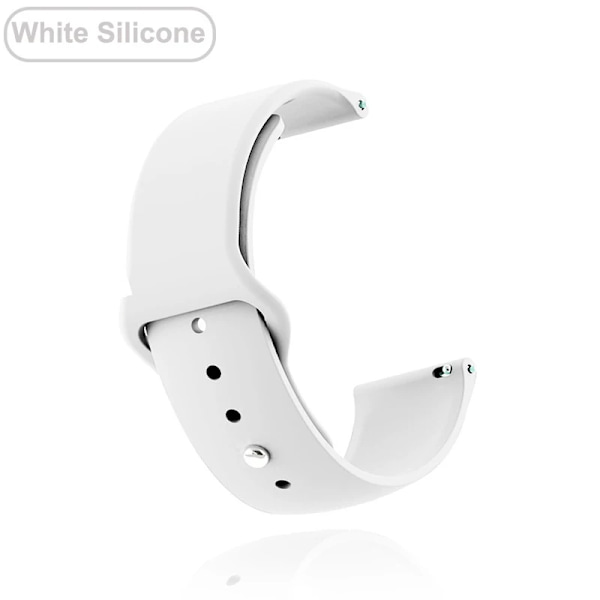 18 mm 20 mm 22 mm metallrem för Garmin Vivoactive 3 4 4s Band Watch Venu 2 2s SQ Forerunner 645 Armband Silikonögla Nylon handled Silicone White Silicone White 18MM