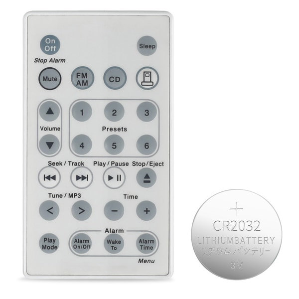 Universell ersättningsfjärrkontroll Passar för ljud för Touch Wave Music Radio System CD AWRCC1/2/3 Vit Inget batteri