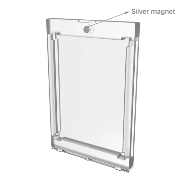 Starka magnetiska 35PT UV-korthållare Akryl Klart skyddande C Silver