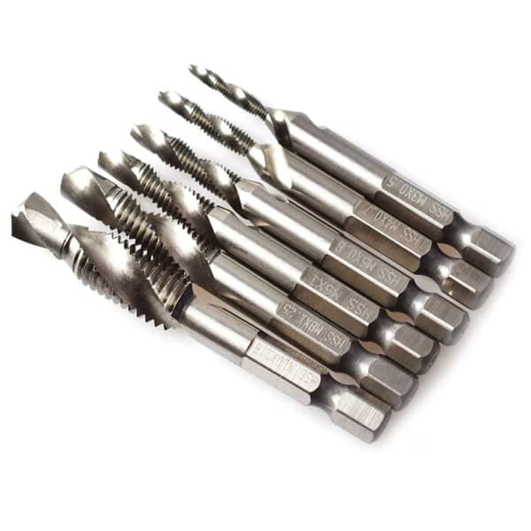 6 stk M3-M10 Tappebor HSS Tappe Sæt Metrisk Kombination Bit 1/4 Tommer Hex Hurtig Skift