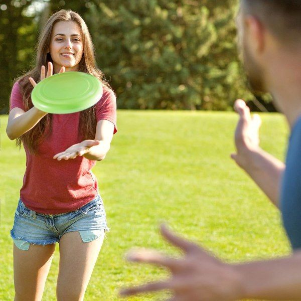 2-pack 9-tums frisbee-fat för barn och vuxna Utomhuslek - 3 olika färger, 23 cm