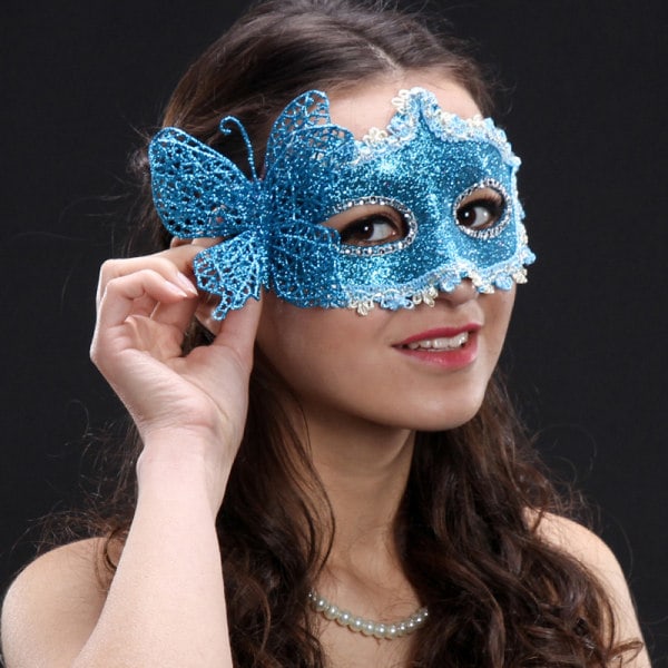 Mode Lyx Venetiansk Maskerad Mask Kvinnor Flickor Sexig Fox Ey Black ONESIZE Black ONESIZE