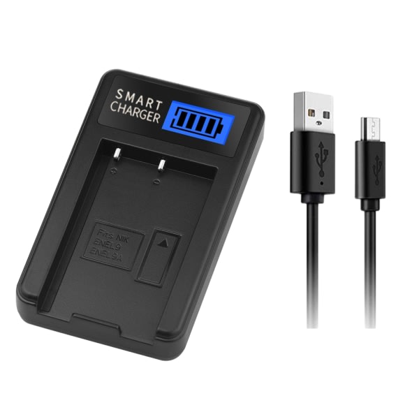 EN-EL9 EN-EL9A LCD Single Batterilader til Nikon D40 D40x D60 D3000 D5000 Kamera Opladningsdock Tilbehør