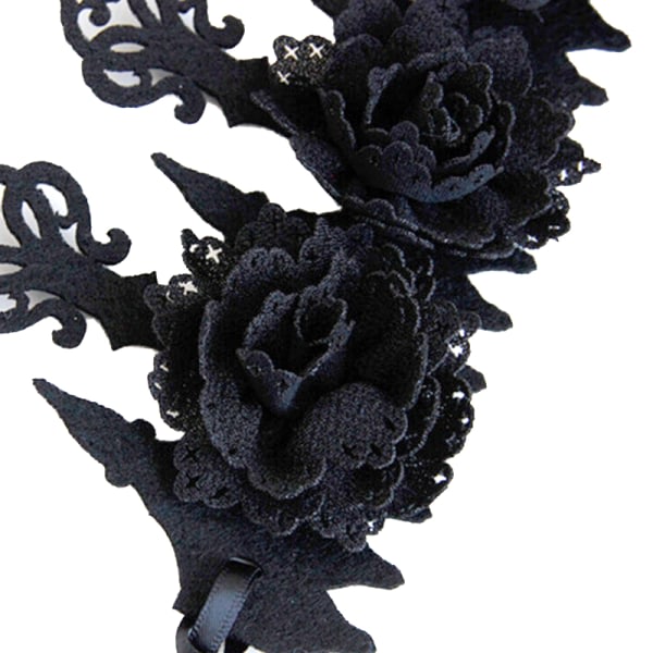 Mörk Svart Gothic Queens Flower Crown Hårband Pannband Hallowe Black one size Black one size