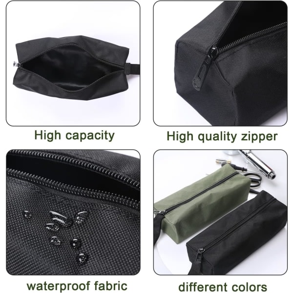 2-pack Canvas Zipper Small Tool Bag, Multi-Purpose Small Zipper Tool