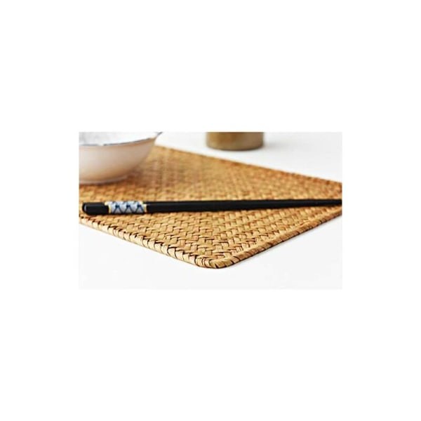 Set med 4 Wicker Bordstabletter, 43 x 30 cm, Rektangulära Bordstabletter i Rotting, Bordstabletter av Naturligt Sjögräs för Middag/Soffbord