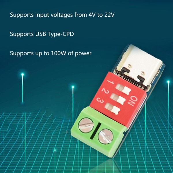 Snabbladdning QC PD Decoy Board PDSink 5-20V PD Decoy Moduler USB TypeC-kontakter