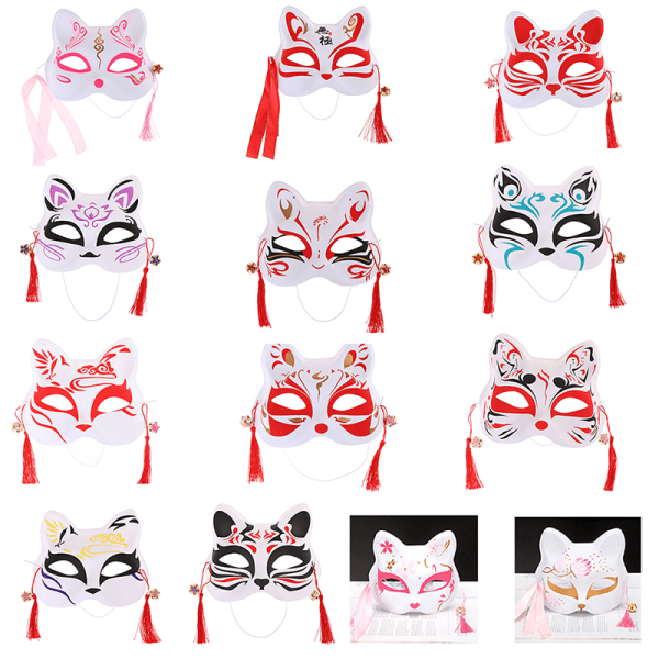 1. Anime Rev Maske Halv Ansikt Katt Maske Maskerad Festival Del Color A5 Color A5