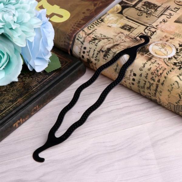 4-pack Svart Plast DIY Styling Verktyg Hårclips för Kvinnor Hårstift Kam Håruppsättningar Donut Twist Hårstilverktyg