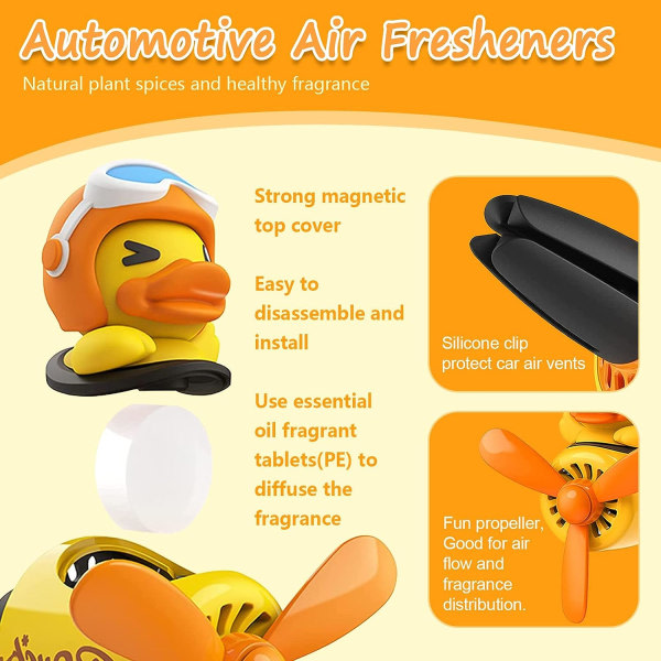 Cartoon Bear Pilot Air Freshener Automotive Air Freshener Fläkt, Bilparfymdiffusor luktar gott Bilparfym Diffusor Bilfläkttillbehör (anka)