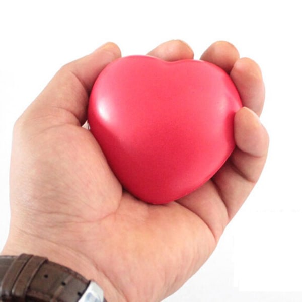 5 X hjärtformad träning elastisk gummi Mjuk skumboll röd 5st red 5pcs