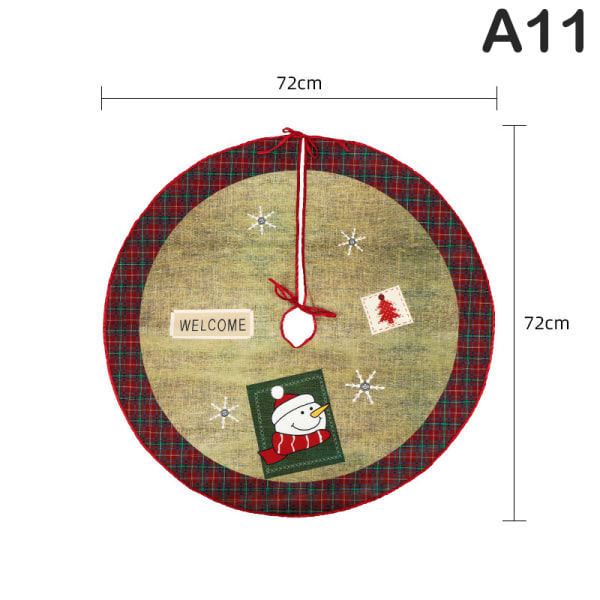 Joulukuusen hame Tecknad Santa Claus Lumimies Joulukuusen hame A1 yksi koko A1 one size