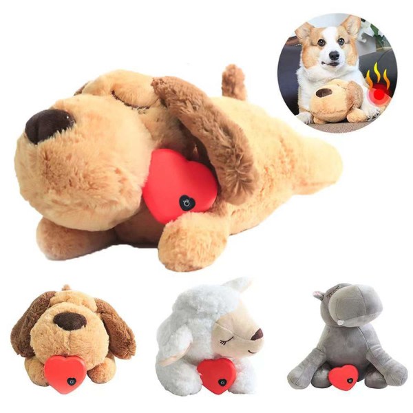 Pet Sleep Heartbeat Plyschleksak Companion Aid Puppy Toy