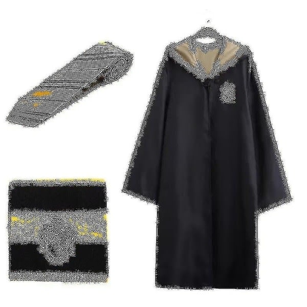 Harry Potter Kostym Gryffindor Ravenclaw Robe Kappa Vuxen Barn Klänning - Gul 125cm (5-6 år)