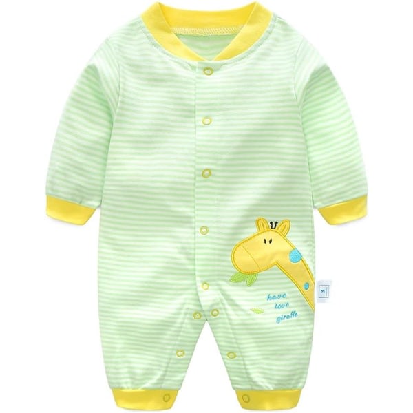 Baby Pojkar Flickor Pyjama Bomullsoveraller Spätbarnsbyxor Baby Grön Fawn, 73cm