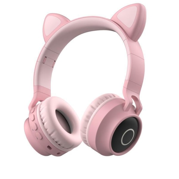 Söta Bluetooth hörlurar Trådlöst spelheadset hopfällbara stereomusikhörlurar flickor Pink