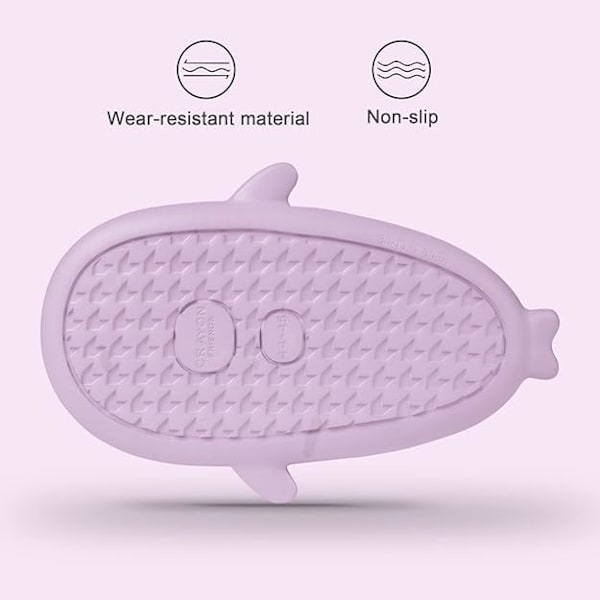 Haj Flip Flops til Børn & Voksne, Skridsikre Poolsandaler med Tyk Sål, Lilla Purple 44/45