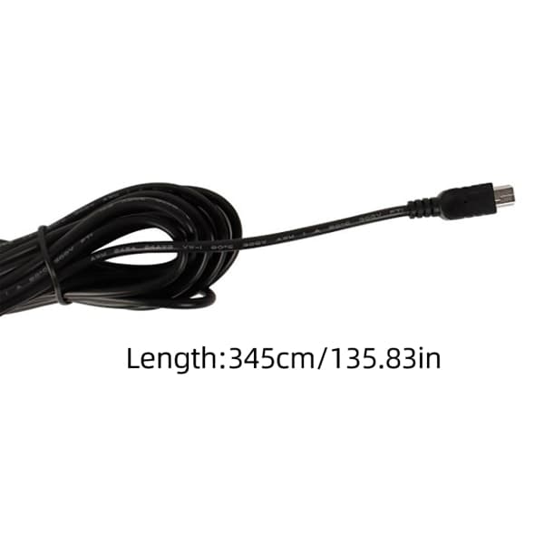 12V~24V til 5V 3A Mini USB strøm 3-trådet bilopladerkabel null - Bøjning til højre