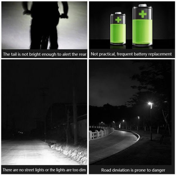 LED Mountainbike Bagasjelys Vanntett Sykkel Bakre Se F one size F one size