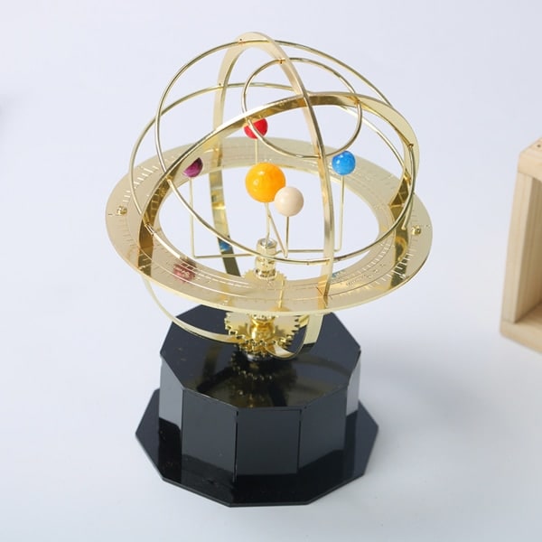 Solsystemet Planet Perpetual Motion Bordsskiva Ornament Rotation Swing Globe Toy