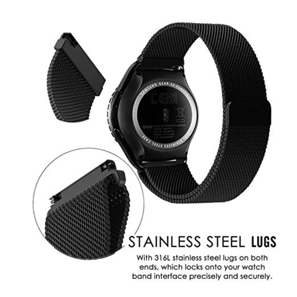 Rustfrit stål Milanese magnetisk rem til Garmin venu 2/venu SQ/venu 2S Venu2 Vintage Gold