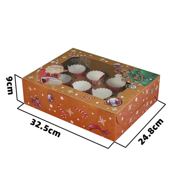 Julegaveinnpakningsboks med vindu godteri sjokolade kake A9