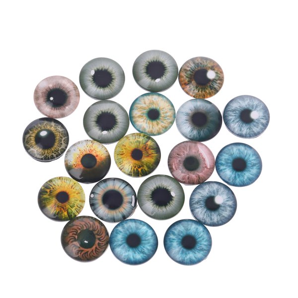 20 stk Glass for dukkeøyne Dyr DIY Crafts Øyeboller for Dinosaur Eye Accessories 18mm