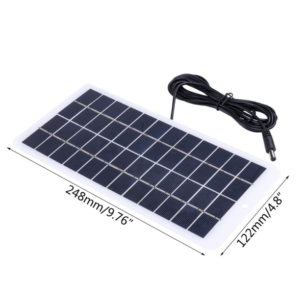 Solpanel 10W 12V Utomhus DIY Solcellsladdare Polysilikonpaneler USB Utomhus Portabel Solar för utomhuslamppump