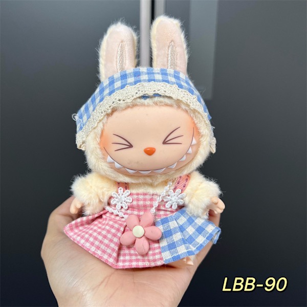 labubu bärbara babykläder vinyl dragduk 17cm docka söt utklädnad vardaglig LBB-90