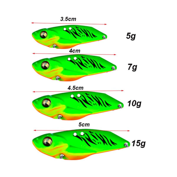 Fiske Metal VIB Lures Jig Metal Skiva Sked Lure FÄRG F- 15G