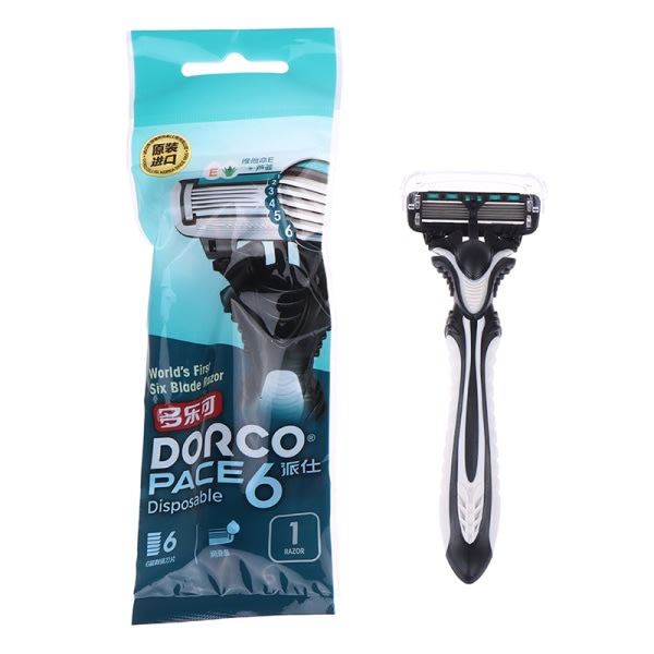 Dorco Pace 6 Rakapparat Disponibelt rakblad för män Rakningssäkert