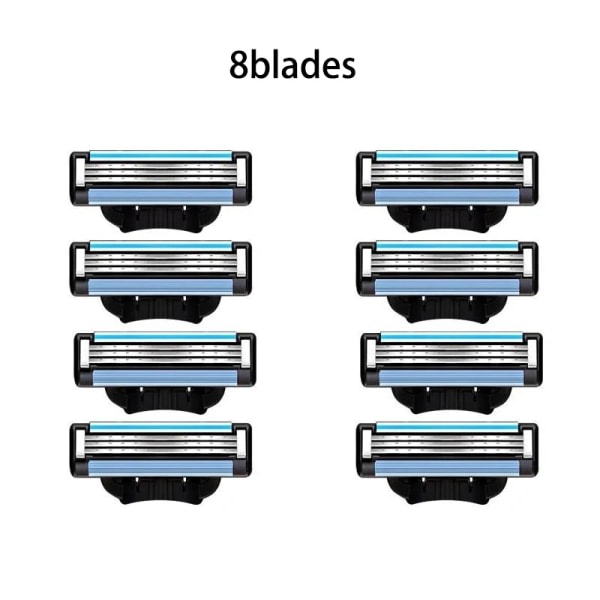 3-lags barberblad, manuel barbermaskine til mænd i rustfrit stål, retro våd barbermaskine, genanvendelig barbermaskine 8Blades 8Blades