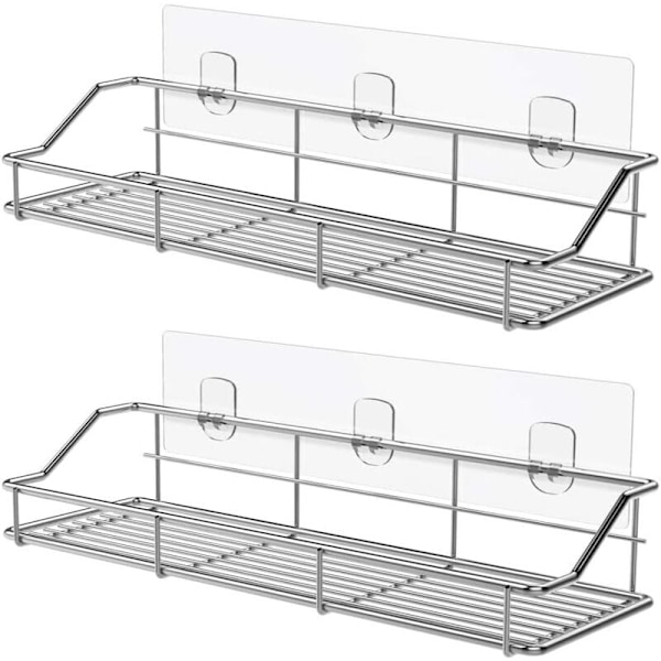 Duschkorg - SUS304 Rostfritt Stål Ingen Borrning - 5,8×12×35cm - 2-pack