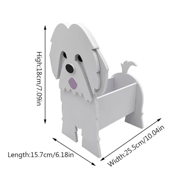 Hageblomsterpotte Søt Hund Formet Planter Samoyed Labrador Shepherd Dog Vase Potter PVC Hjem Utendørs Hagedekor Blomsterpotter B M