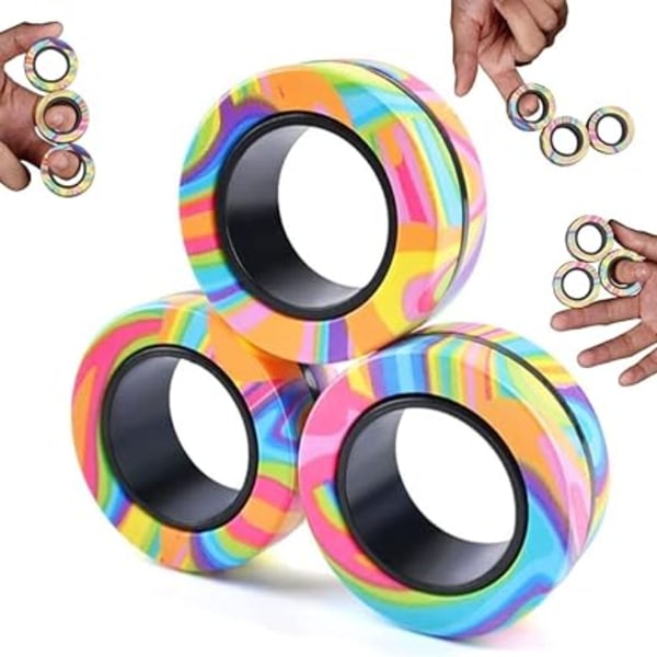 Magnetiska ringar leksak, vuxen magneter ringleksaker för ångestbehandling, bh presentpaket för vuxna tonåringar barn