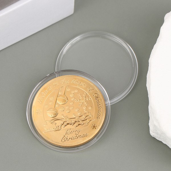 1. Joulupukin toivomuskolikko Guldpläterat Souvenir-kolikko Merry Ch